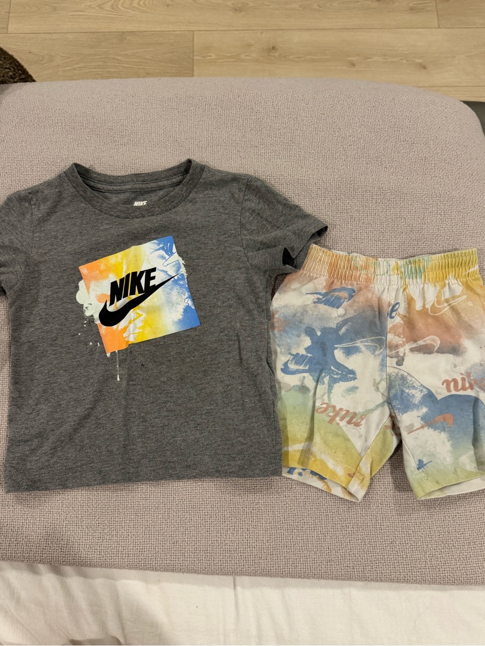 Nike Gray Crew Tee with White Swoosh